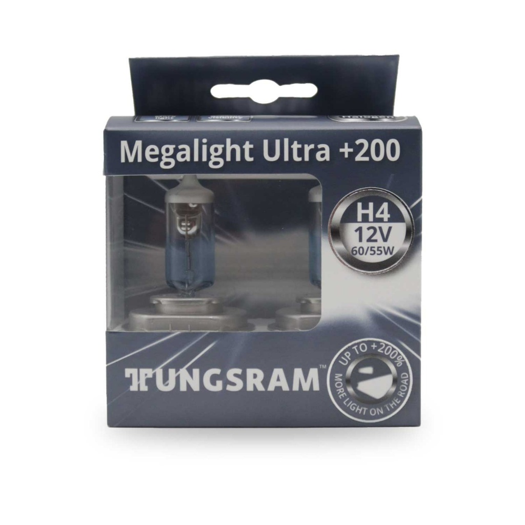 Lamp Halogen Kit H4 12V + 200% [Tungsram] (Made in Hungary)