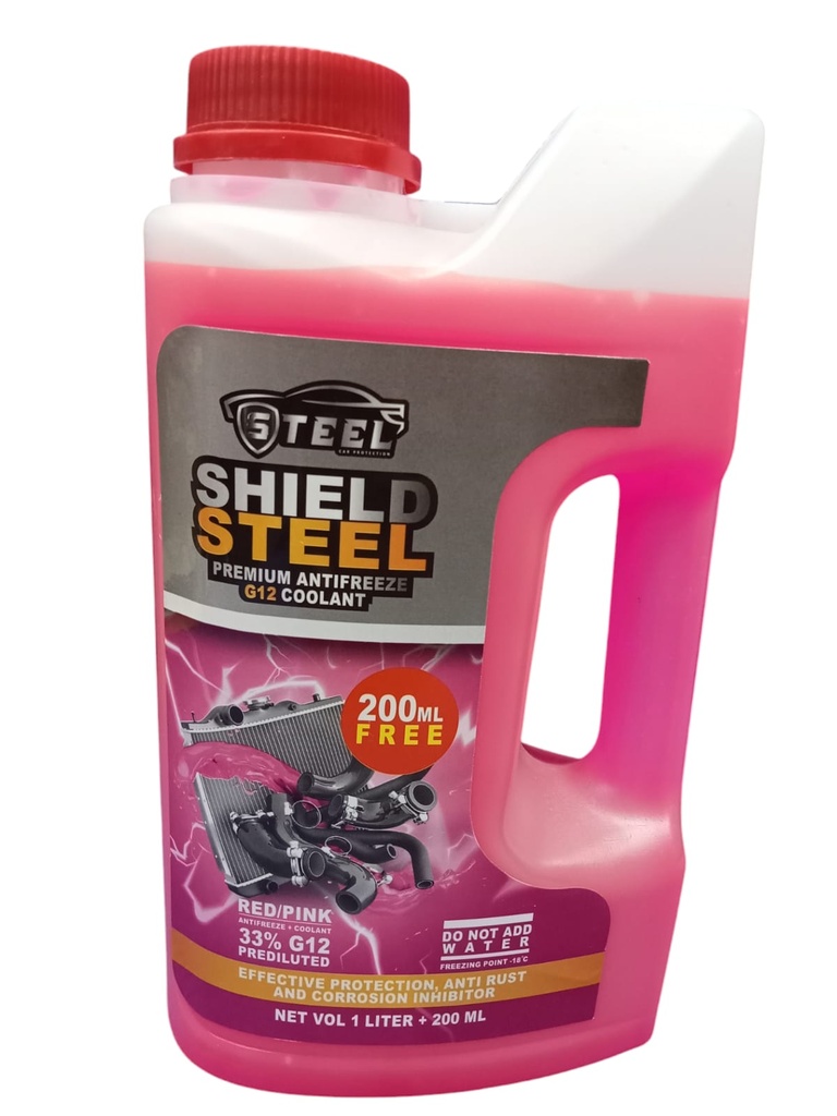 [O594] Coolant (Shield Steel) 33% Red 1.2 liter (Made in Egypt)