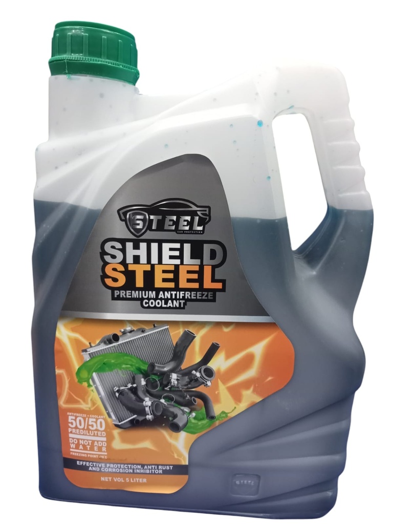 [O595] Coolant (Shield Steel) 50% Green 5 liter (Made in Egypt) 