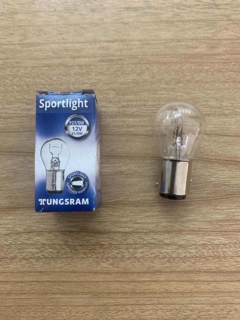 Lamp 2 Pole P21/5W 12V 21/5W Sport Light 3800k + 50% [Tungsram] (Made in Hungary) (1077NH B1)