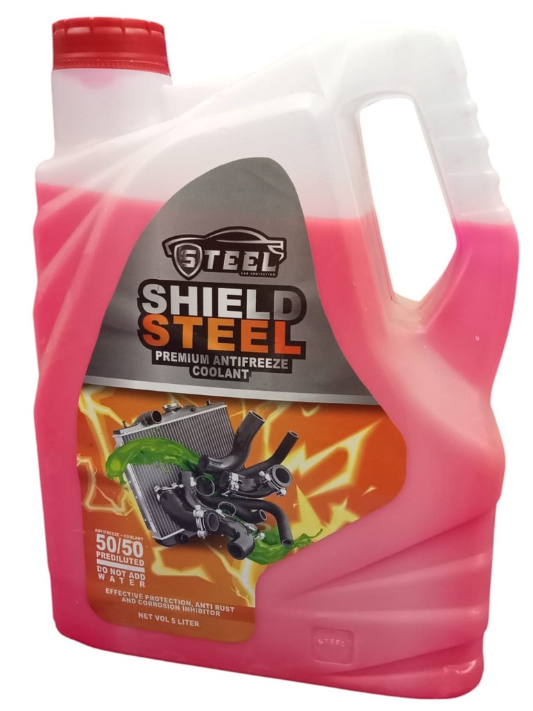 [O596] Coolant (Shield Steel) 50% Red 5 liter (Made in Egypt)