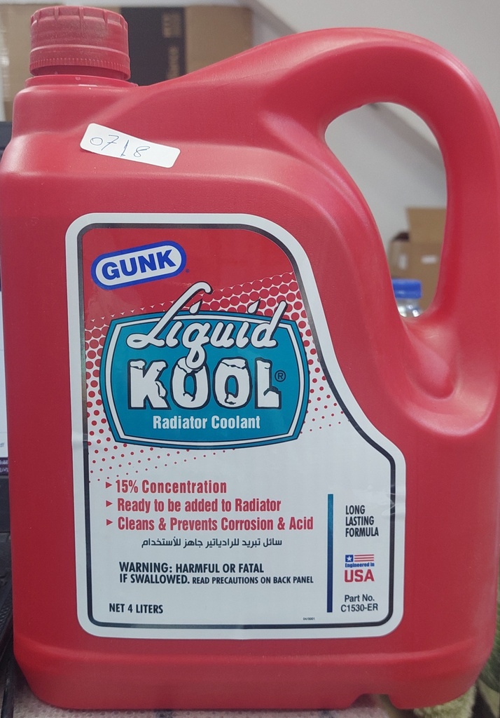 [O718] Coolant (Gunk) Red 15% 4 liters (made in Egypt)