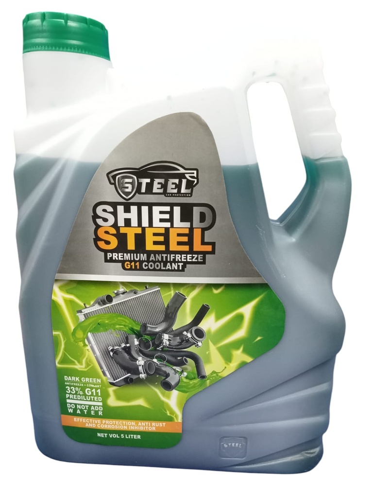 [O576] Coolant (Shield Steel) 33% Green 5 liter (Made in Egypt) 